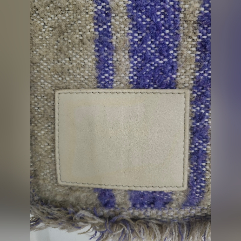 Sandro Purple and Tan Fringed Tote Bag - Picture 4 of 16